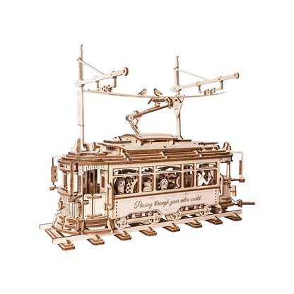 ROKR Classic City Tram 3D Wooden Puzzle (LK801) | Vintage Tram Model