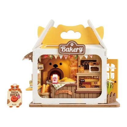 Rolife Teddy’s Breadbox Food Box Shop DIY Miniature House Kit (DS033) | LED Light