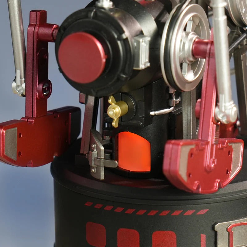 ROKR Oil Pump Jack CGL03 close-up of the simulated steam energy boiler and moving mechanical parts