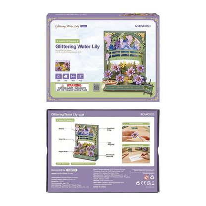 Rowood Glittering Water Lily TH001 retail packaging overview with product box front and back
