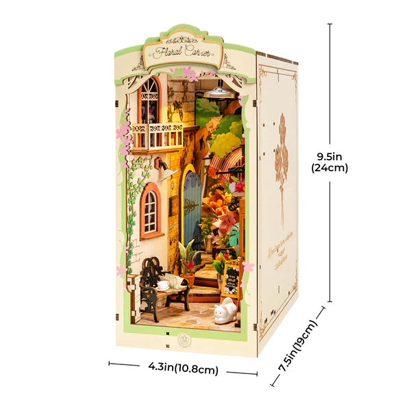 Floral Corner (TGB09) | Warm Light Book Nook Display