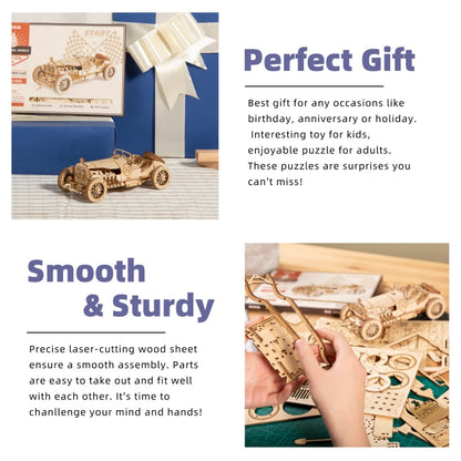 ROKR Cruiser Motorcycle 3D Wooden Puzzle (MC401) | Detailed Wooden Model Kit