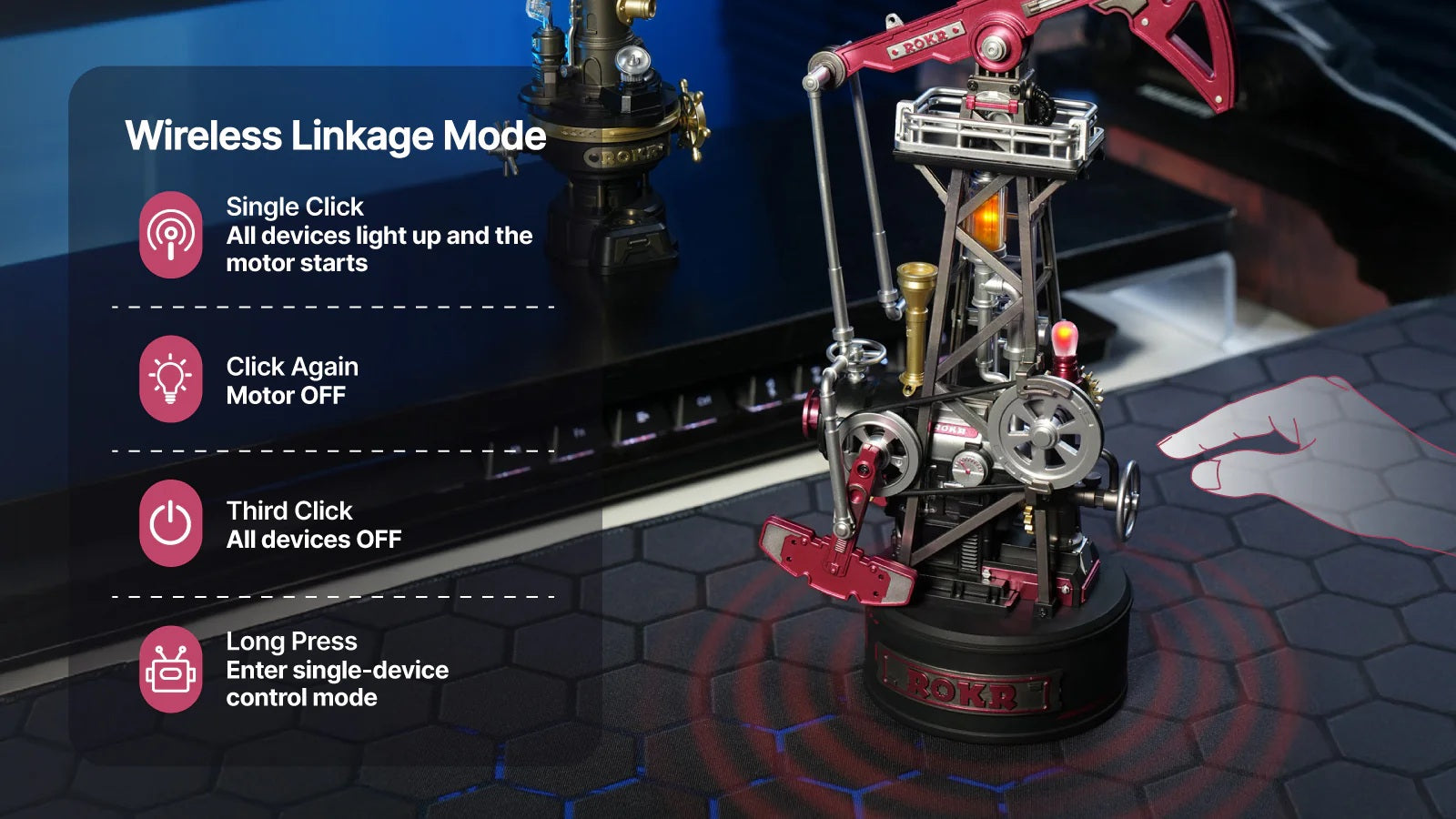 ROKR Navi Lighthouse CGM01 wireless linkage mode control and Type-C powered display