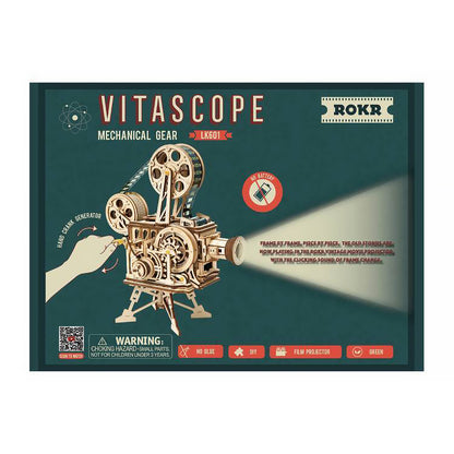 ROKR Vitascope 3D Wooden Puzzle (LK601) | Vintage Movie Projector Model