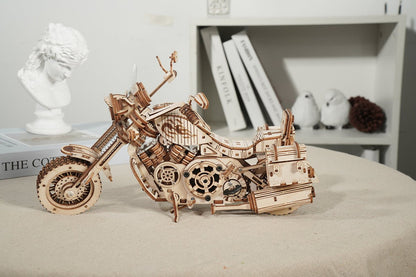 ROKR Cruiser motorcycle 3D Wooden Puzzle (LK504) | Wind-Up Motorcycle Model