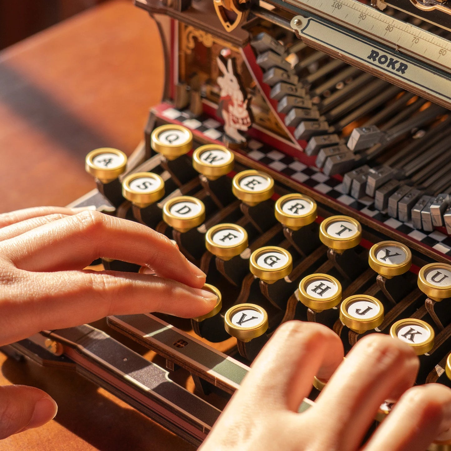 ROKR Mechanical Typewriter LK703C Magic Version authentic typing experience with moving keys and typebars