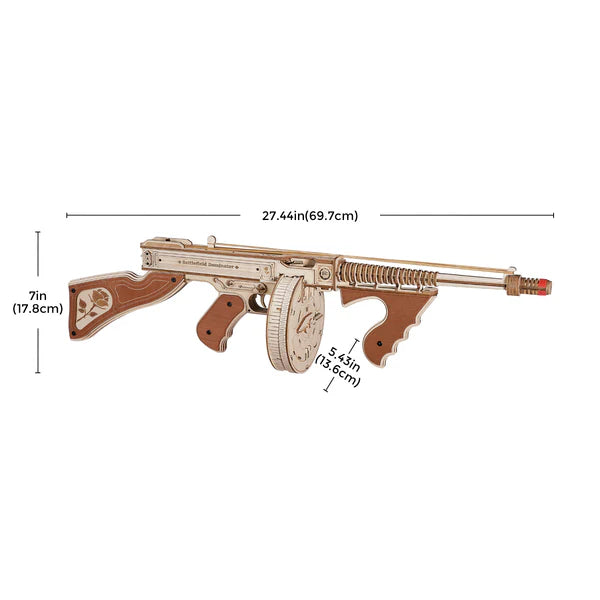 Thompson Submachine Toy Gun (LQB01) | Drum Magazine Shooter Display
