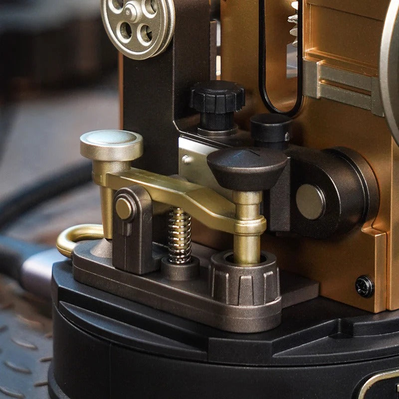 ROKR Morse Telegraph CGM02 close-up of elastic telegraph button and spring mechanism