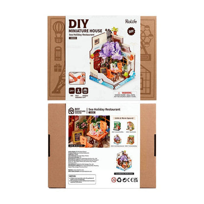 Rolife Sea Holiday Restaurant DIY Miniature House Kit (DS039) | 1:28 Scale