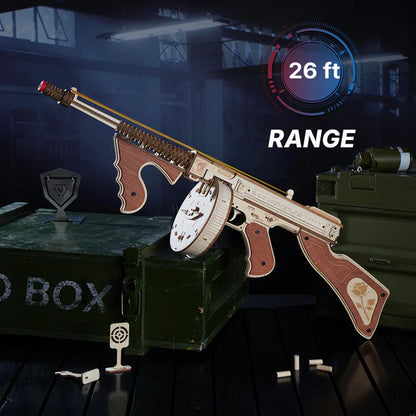 Thompson Submachine Toy Gun (LQB01) | Drum Magazine Shooter Display