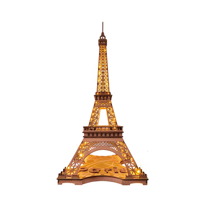 Rolife Night of the Eiffel Tower 3D Wooden Puzzle (TGL01) | LED Eiffel Tower Display Model