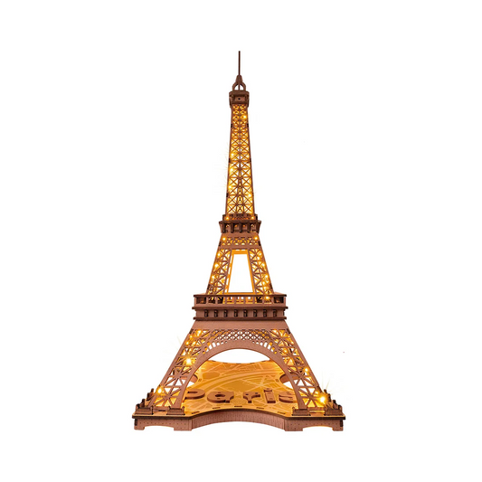 Rolife Night of the Eiffel Tower 3D Wooden Puzzle (TGL01) | LED Eiffel Tower Display Model