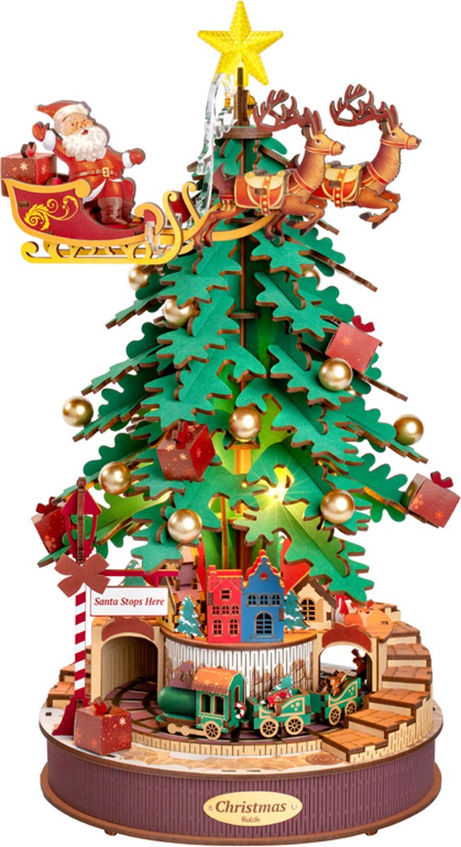 Robotime Rolife ROKR Christmas Melody Tree 3D Wooden Puzzle AMS01