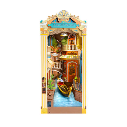 Rolife Romantic Venice DIY Book Nook Shelf Insert Kit (TGB08) | Dust Cover + Touch Light
