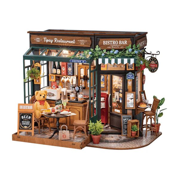Rolife Tipsy Restaurant DIY Miniature House Kit (DG167) | 1:16 Scale