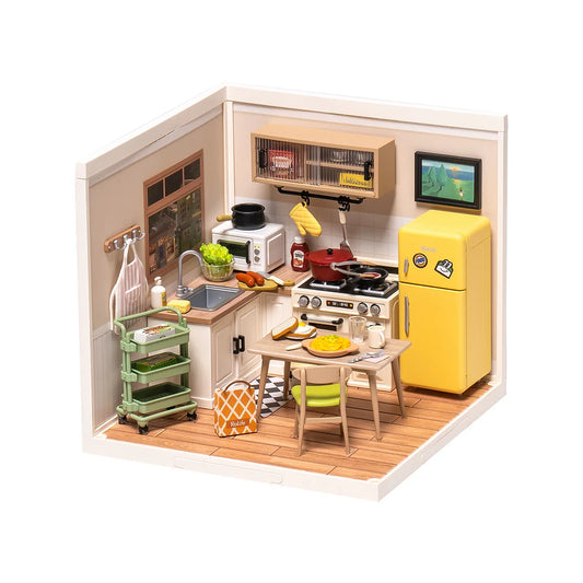 Robotime Rolife ROKR Happy Meals Kitchen DIY Plastic Miniature House DW008