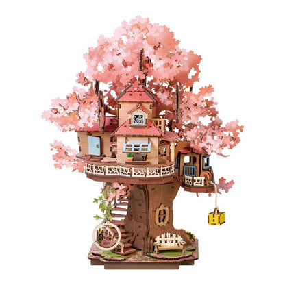 Rolife Sakura Tree House 3D Wooden Puzzle (TGS04) | Cherry Blossom Fairytale Display