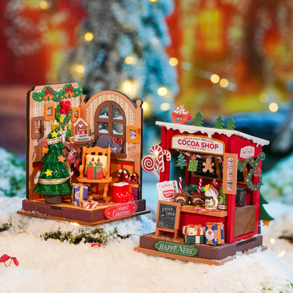 Rolife Christmas Fireplace DIY Miniature House Kit (DS041) | LED Light
