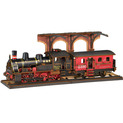 Rolife Steam Journey Vehicle 3D Wooden Puzzle (TGS01) | Vintage Steam Train Display Model
