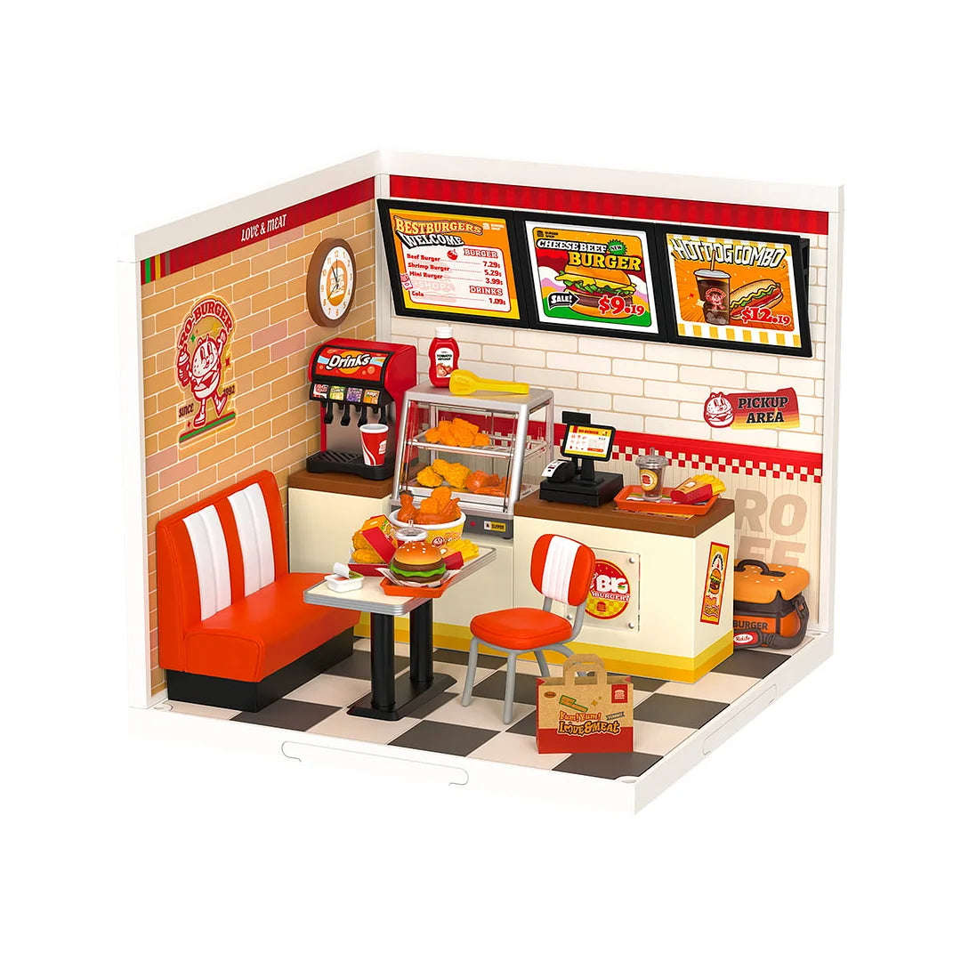 Robotime Rolife ROKR Yum Yum Burgers DIY Plastic Miniature House DW010