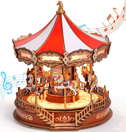 Rolife Classic Carousel 3D Wooden Puzzle (AMC01) | Music & Lights (Type-C)