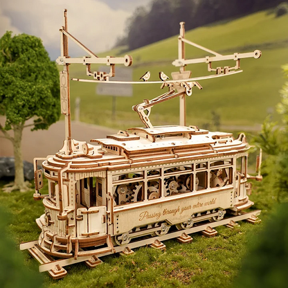 ROKR Classic City Tram 3D Wooden Puzzle (LK801) | Vintage Tram Model