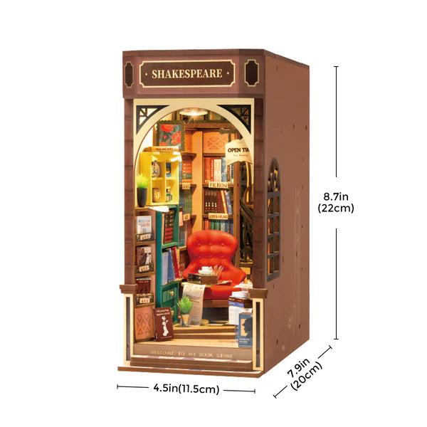Rolife Bookstore DIY Book Nook Shelf Insert Kit (TGB07) | Touch Light