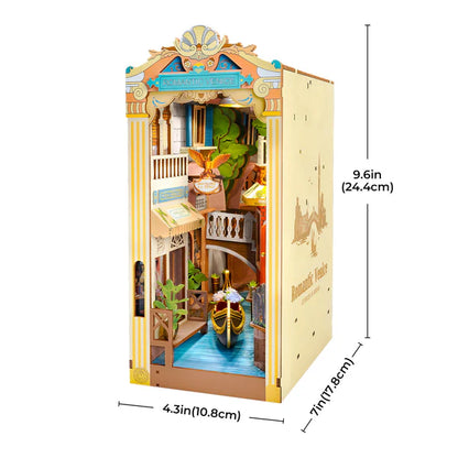 Rolife Romantic Venice DIY Book Nook Shelf Insert Kit (TGB08) | Dust Cover + Touch Light
