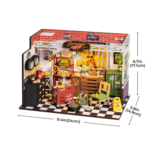 Rolife Garage Workshop DIY Miniature House Kit (DG165) | 1:16 Scale