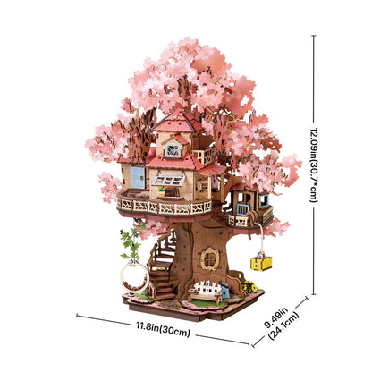 Rolife Sakura Tree House 3D Wooden Puzzle (TGS04) | Cherry Blossom Fairytale Display