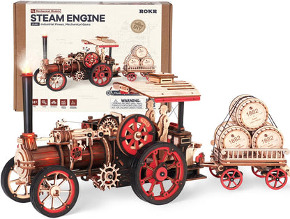 ROKR Steam Engine 3D Wooden Puzzle (LKA01) | Electric Steam Engine Model