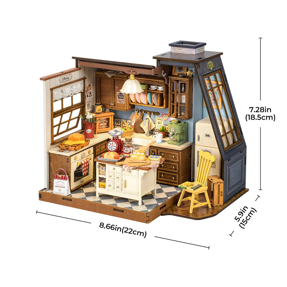 Rolife Baking Kitchen DIY Miniature House Kit (DG172) | 1:18 Scale