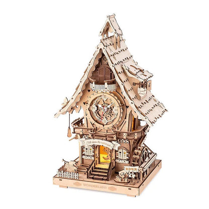 ROKR Cuckoo Clock Mechanical 3D Wooden Puzzle (LC901) | Storybook Wooden Clock