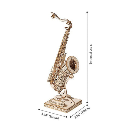 Rolife Saxophone 3D Wooden Puzzle (TG309) | Classic Musical Instrument Display Model