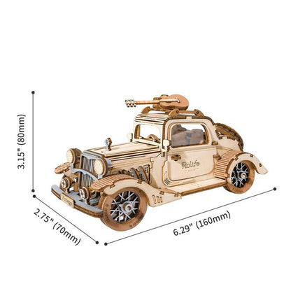 Rolife Vintage Car 3D Wooden Puzzle (TG504) | Easy DIY Classic Car Display Model