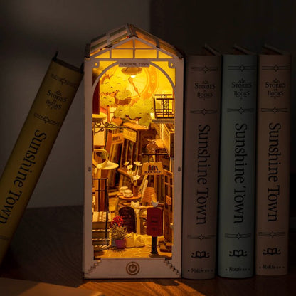 Rolife Sunshine Town DIY Book Nook Shelf Insert (TGB02) | Warm LED Light