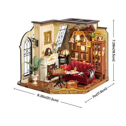 Rolife Catherine’s Living Room DIY Miniature House Kit (DG175) | 1:18 Scale
