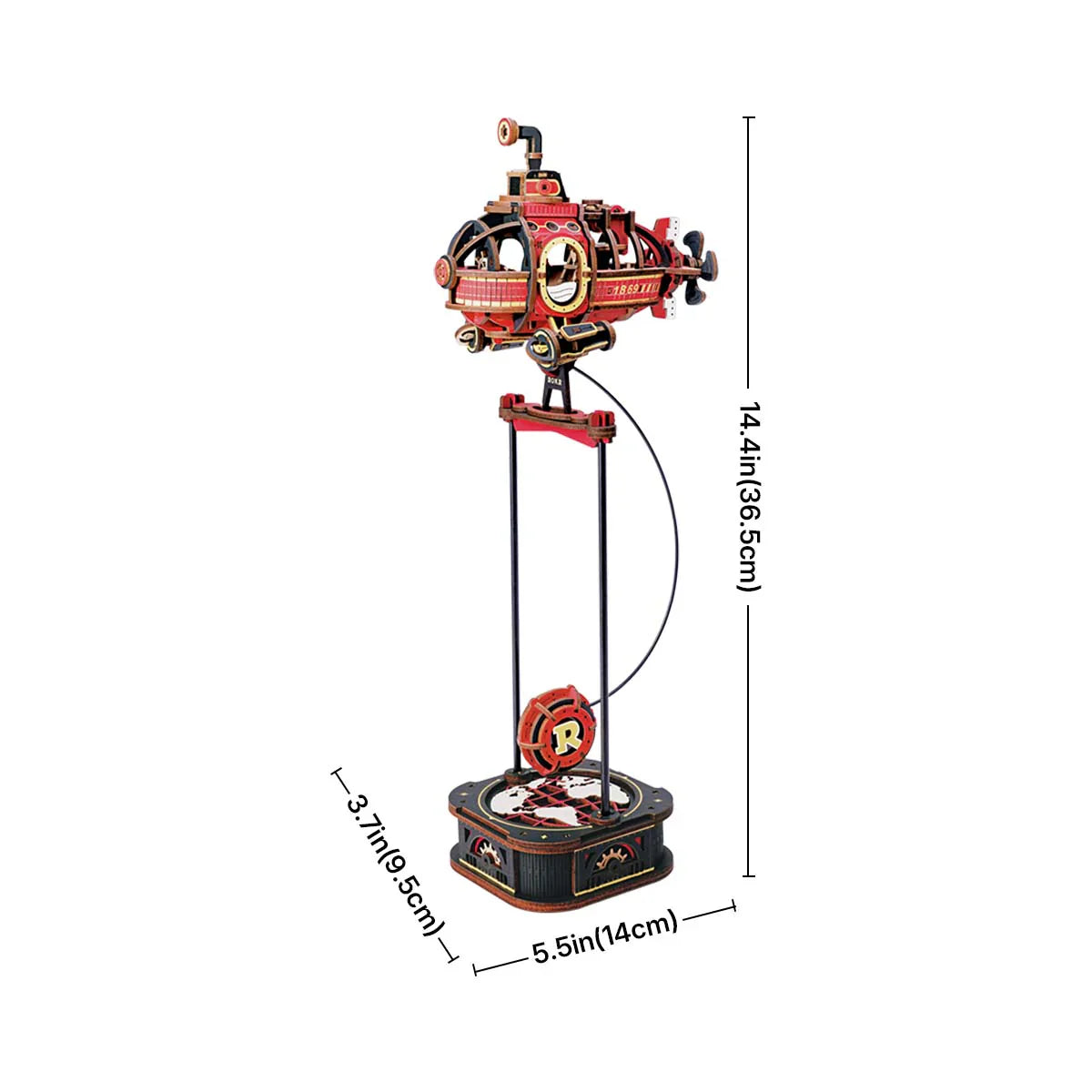 ROKR Deep-Sea Adventurer Pendulum Balance Toy 3D Puzzle - MCD04 | Wooden Submarine Kinetic Desk Toy with Perpetual Motion