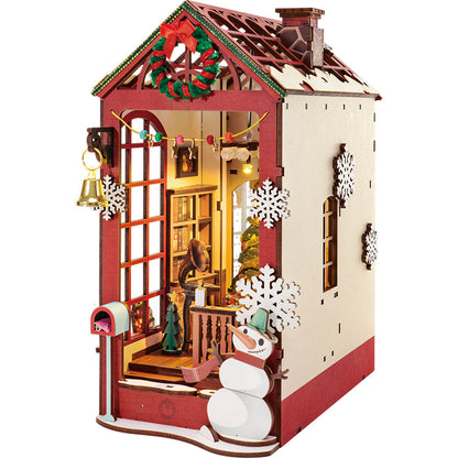 Rolife Christmas Indoor Scene DIY Book Nook Kit (TGC07) | LED Holiday Bookshelf Insert