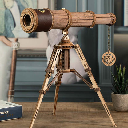 ROKR Monocular Telescope 3D Wooden Puzzle (ST004) | Retro Pirate Telescope Model