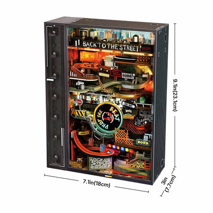 ROKR Hip-Hop Street Marble Run 3D Wooden Puzzle (MR03S) | Sound-Responsive Lights