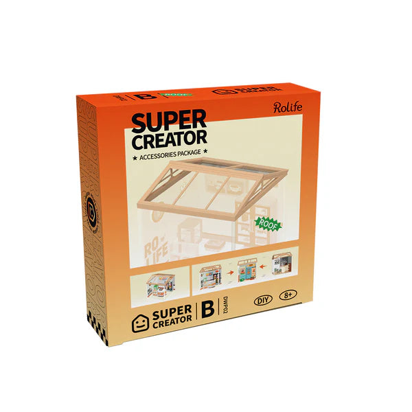 Rolife Roof B for Super Creator (DWP02) | Stackable Mini House Top Accessory