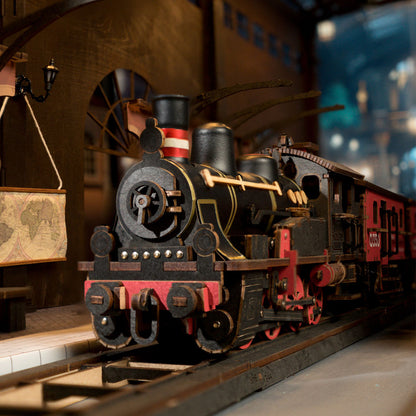 Rolife Steam Journey Vehicle 3D Wooden Puzzle (TGS01) | Vintage Steam Train Display Model