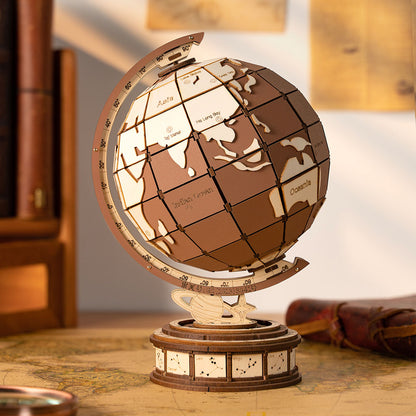 Rolife Global Wonders 3D Wooden Puzzle (TGM01) | DIY Globe with Astronomical Clock Base