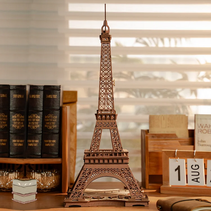 Rolife Night of the Eiffel Tower 3D Wooden Puzzle (TGL01) | LED Eiffel Tower Display Model