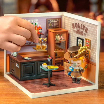 Rolife Super Creator Leisurely Cheers Bar DIY Miniature House (DW012) | 1:24 Scale