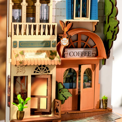 Rolife Romantic Venice DIY Book Nook Shelf Insert Kit (TGB08) | Dust Cover + Touch Light
