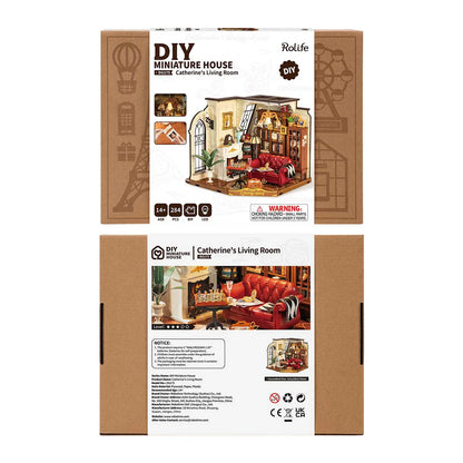 Rolife Catherine’s Living Room DIY Miniature House Kit (DG175) | 1:18 Scale