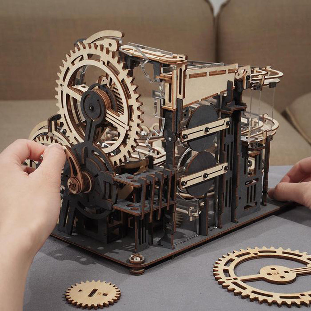 Robotime Marble Night City ROKR 3D Wooden Puzzles DIY Marble Run Model Kit LGA01