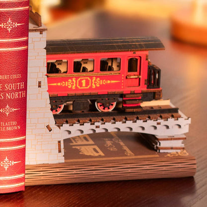 Rolife Century Train DIY Book Nook Kit (TGE01) | Vintage Train Bookshelf Insert